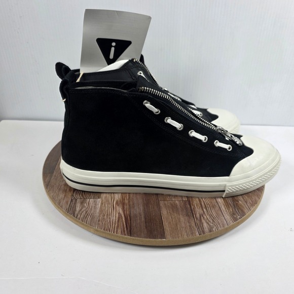Diesel Other - Diesel S-Astico Mzip Sneakers Men 12.5 Black White High Top Leather Suede Zip Up